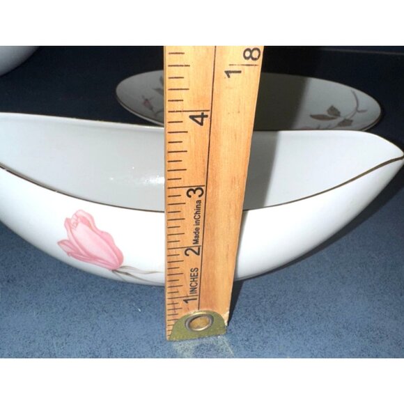 Sango Japan Nancy Fine China Gravy Boat & Saucer Set With Pink Floral Design - Picture 6 of 7